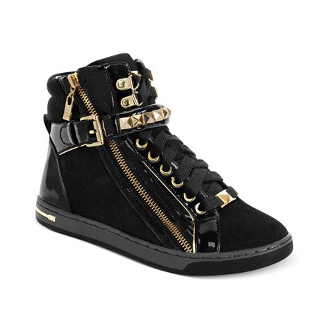 michael kors black studded high top sneakers|Michael Kors gertie high top.